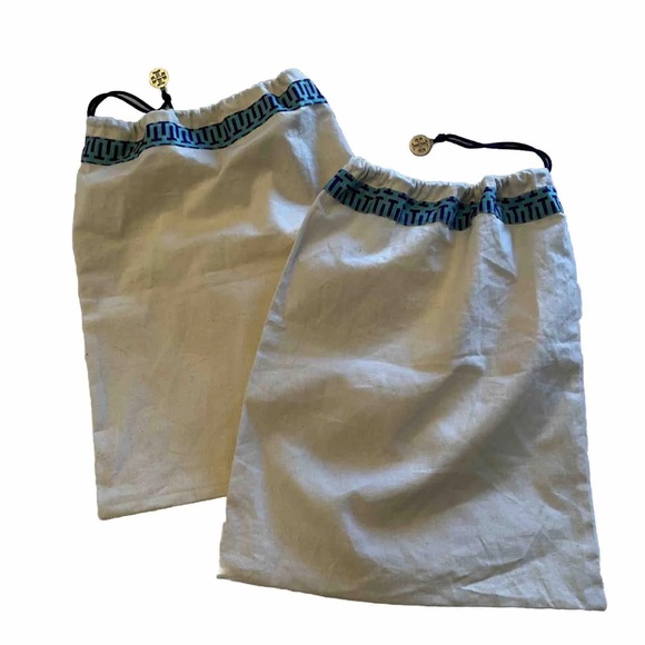 TORY Burch Dust Bags Storage Drawstring Cloth Travel Lot Of 2. Approx 15x11.5” - Picture 1 of 15